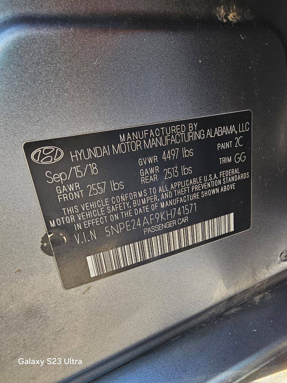 2019 HYUNDAI SONATA — 83559 Miles — Lot 9KH741571 — Main - Marhaba Auctions Used Cars - Image 10