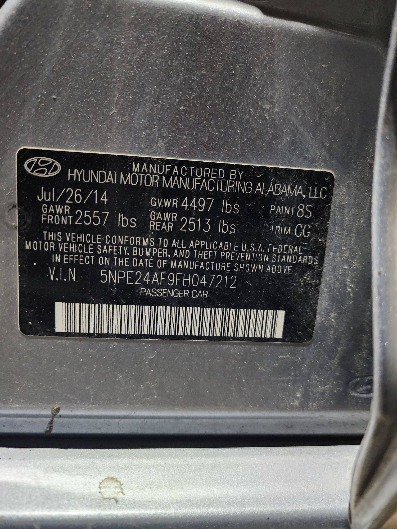 2015 HYUNDAI SONATA — 146171 Miles — Lot H047212 — Main - Marhaba Auctions Used Cars - Image 10