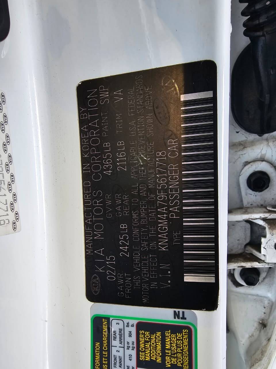 KIA OPTIMA 2015 - Marhaba Auction Used Cars - Image 9