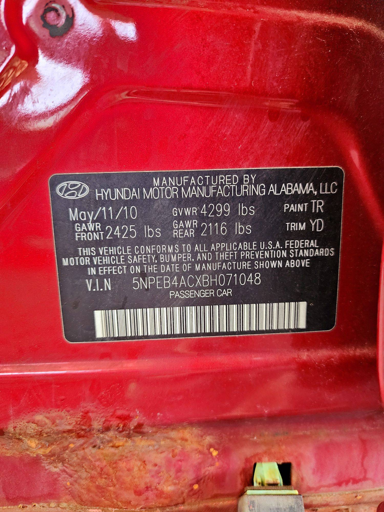2011 HYUNDAI SONATA — 192042 Miles — Lot 39914521 — Souq - Marhaba Auctions Used Cars - Image 9