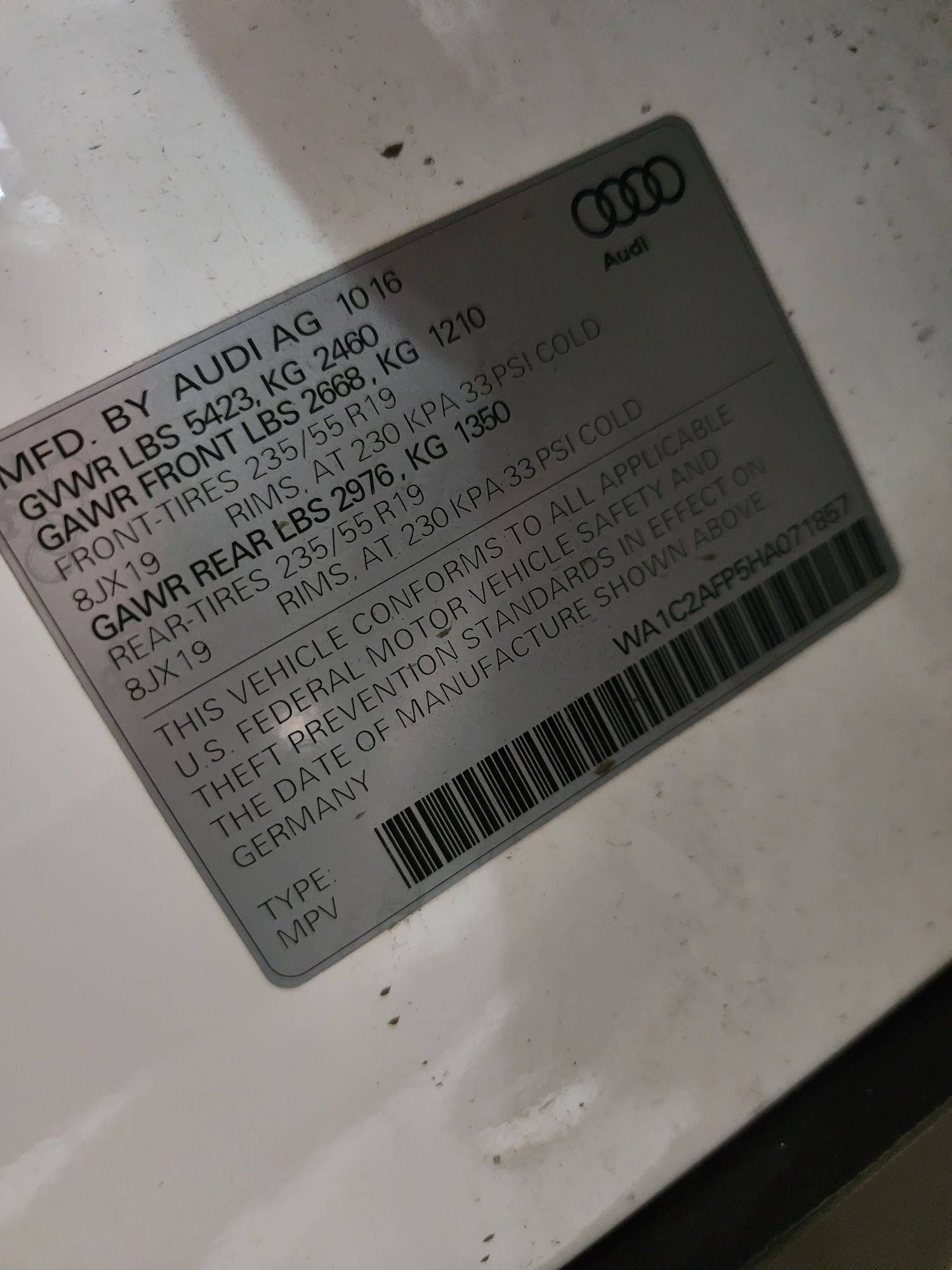 AUDI Q5 2017 - Marhaba Auction Used Cars - Image 10