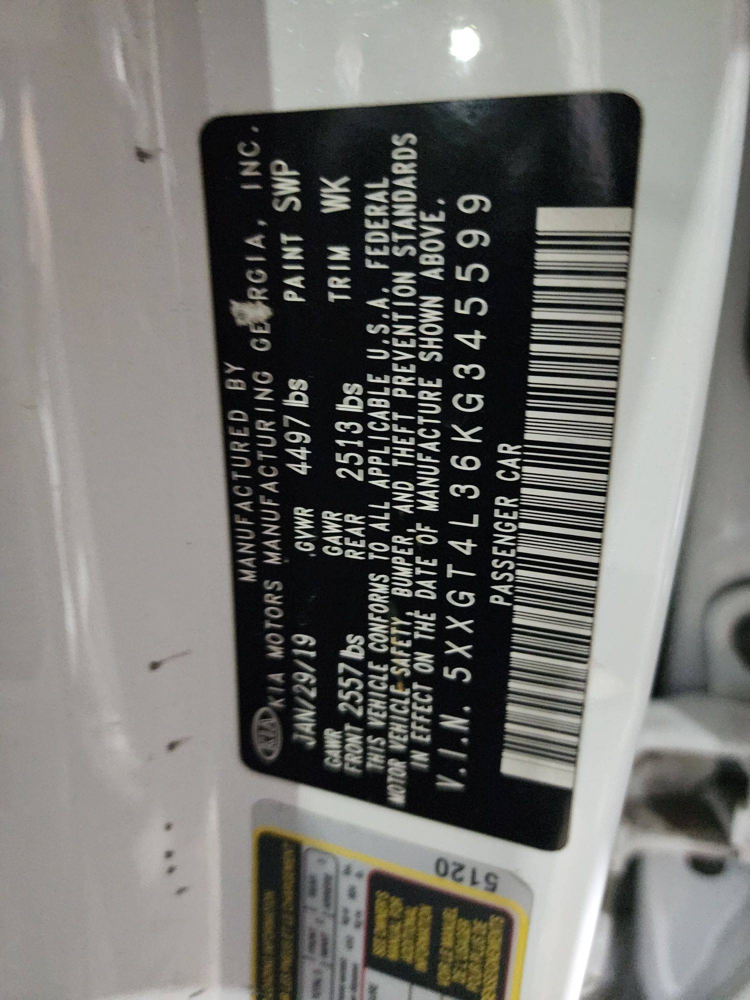 KIA OPTIMA 2019 - Marhaba Auction Used Cars - Image 10