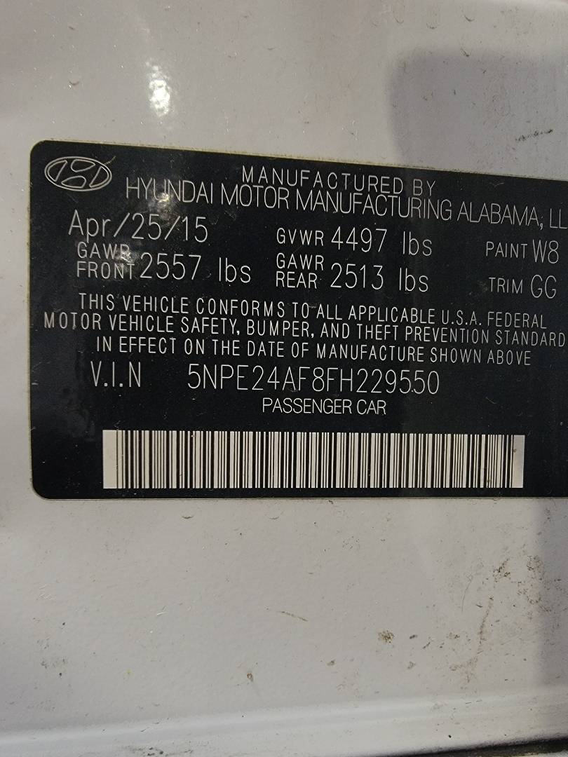 2015 HYUNDAI SONATA — 124275 Miles — Lot 893849 — Main - Marhaba Auctions Used Cars - Image 10