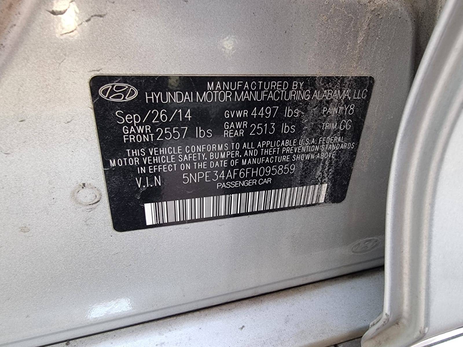 HYUNDAI SONATA SPORT 2015 - Marhaba Auction Used Cars - Image 9