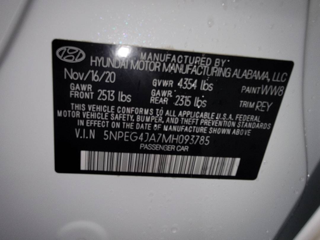 2021 HYUNDAI SONATA — 21774 Miles — Lot H093785 - Marhaba Auctions Used Cars - Image 10