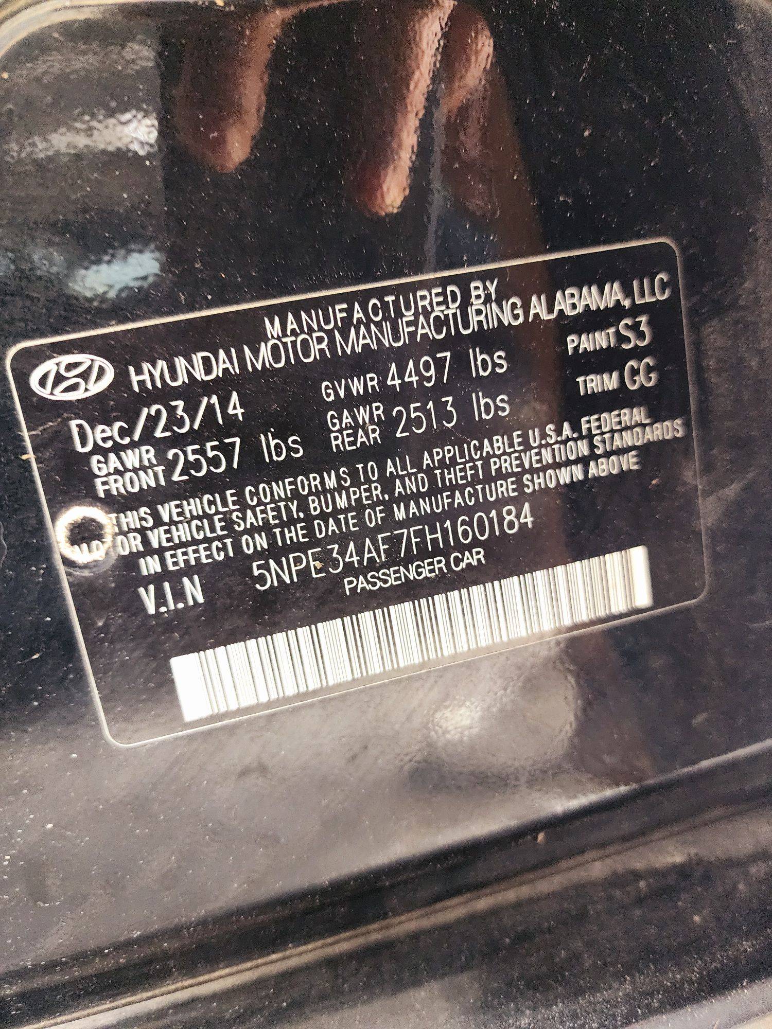 2015 HYUNDAI SONATA — 121787 Miles — Lot H160184 — Main - Marhaba Auctions Used Cars - Image 9