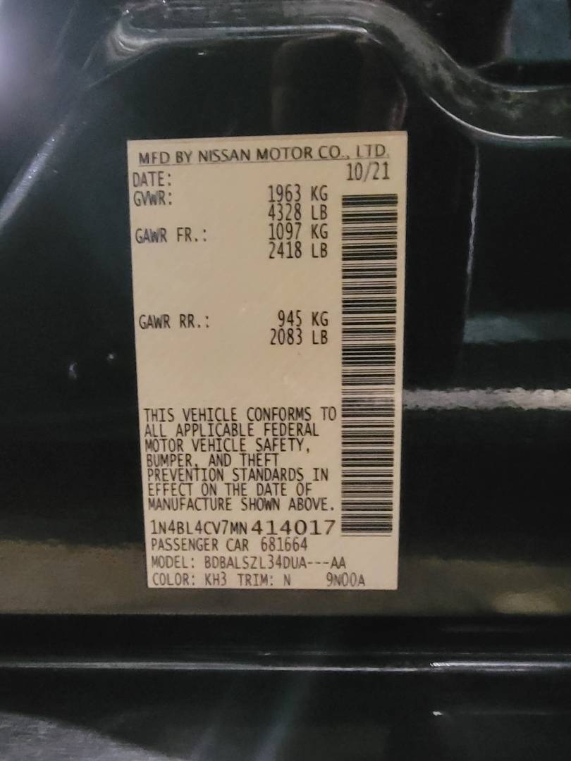 2021 NISSAN ALTIMA — 50431 Miles — Lot 414017 — Main - Marhaba Auctions Used Cars - Image 10