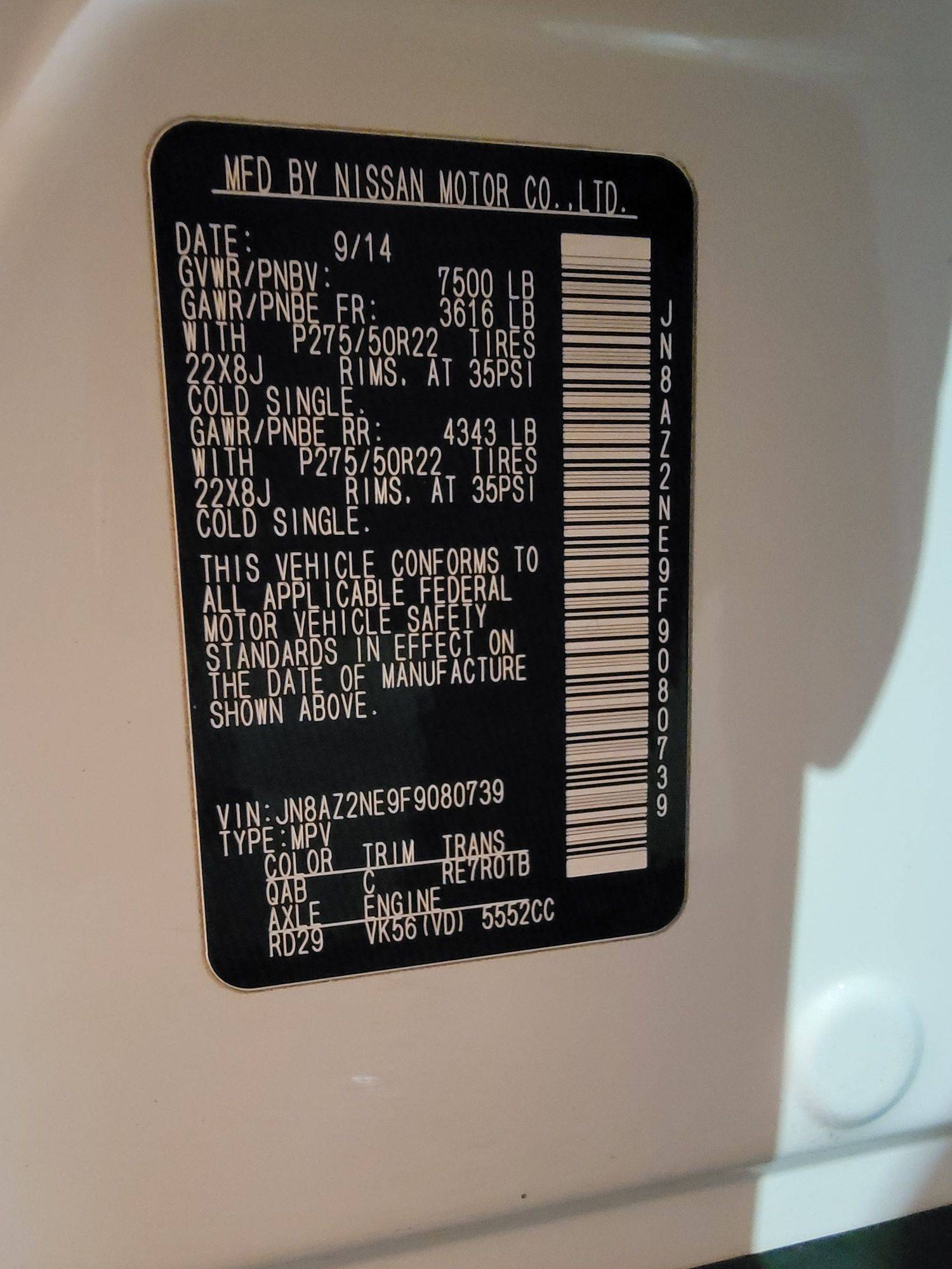 INFINITI QX80 2015 - Marhaba Auction Used Cars - Image 11