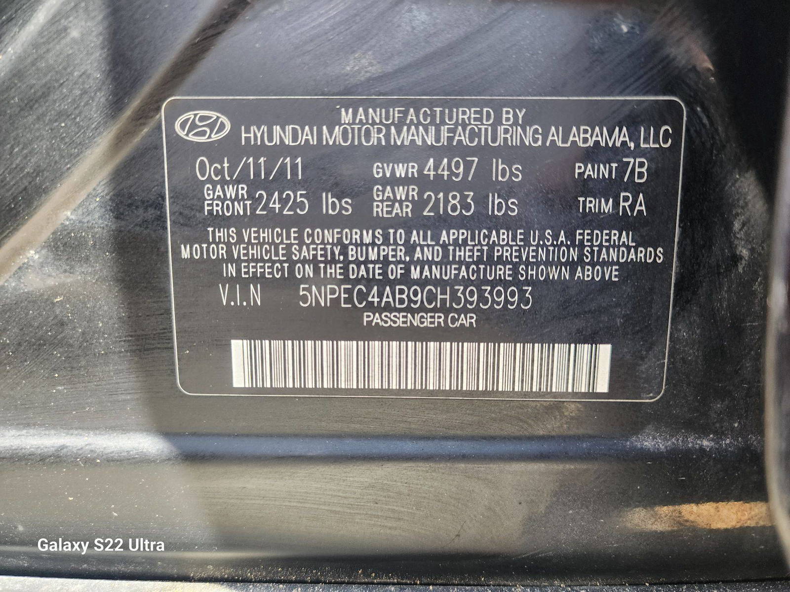 2012 HYUNDAI SONATA — 145013 Miles — Lot 38516824 - Marhaba Auctions Used Cars - Image 10