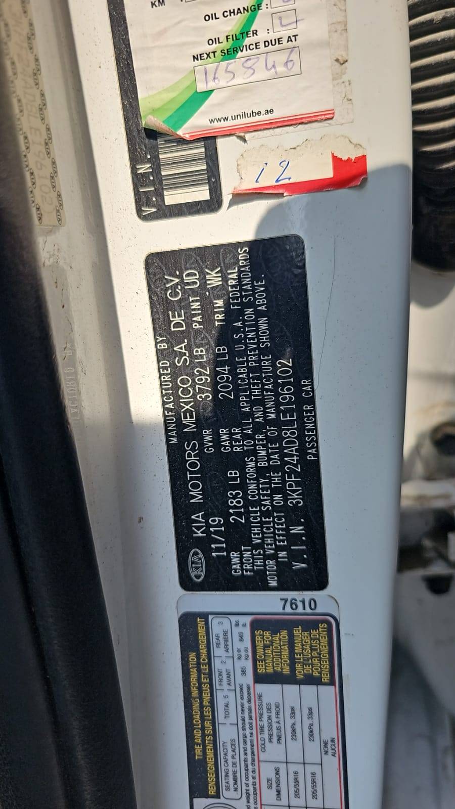 2020 KIA FORTE — 175290 Miles — Lot 8LE196102 — Souq - Marhaba Auctions Used Cars - Image 8
