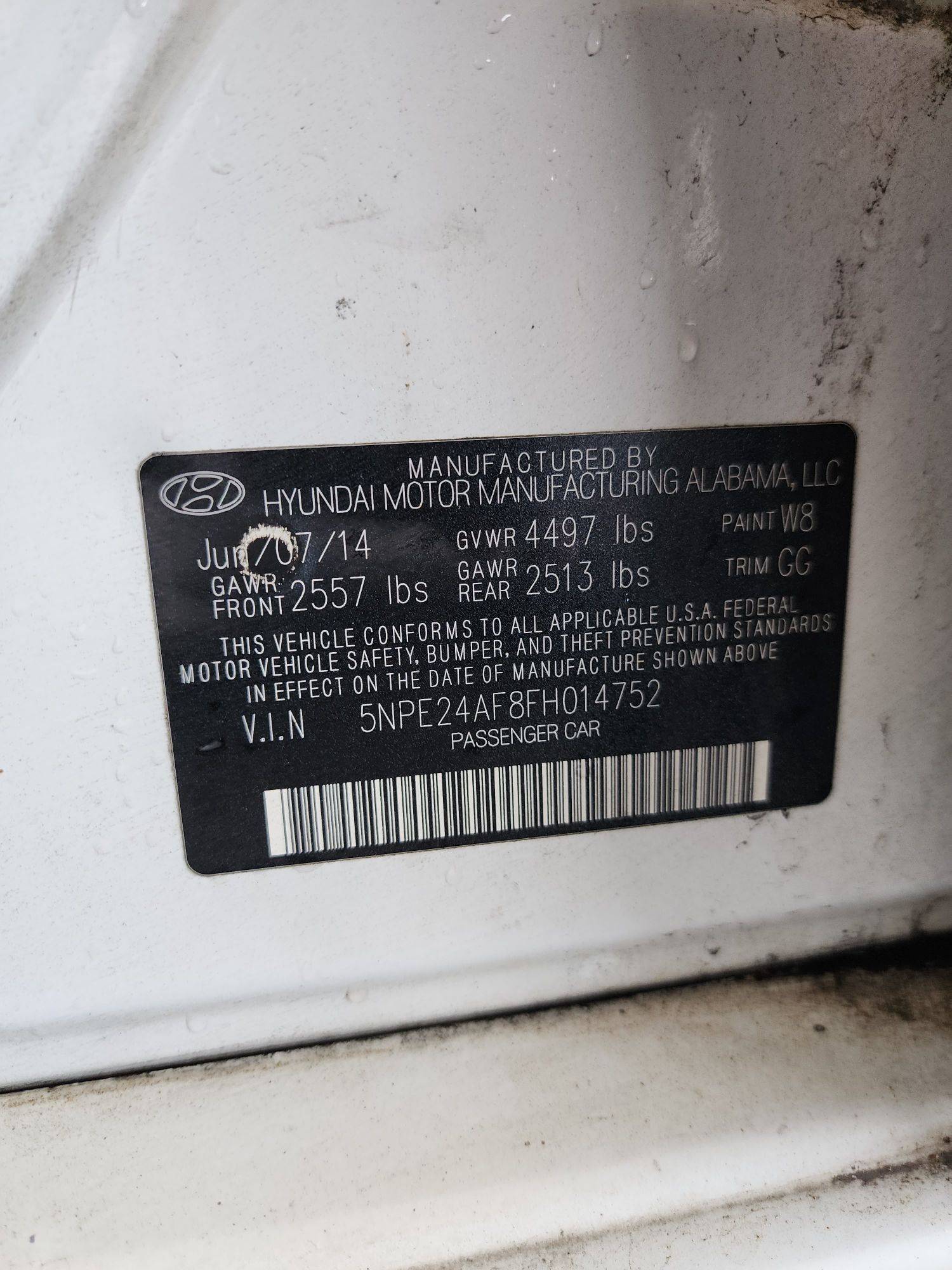 2015 HYUNDAI SONATA — 193817 Miles — Lot 39336549 — Main - Marhaba Auctions Used Cars - Image 9