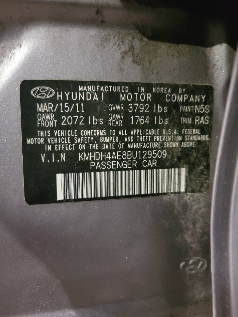 2011 HYUNDAI ELANTRA — 108989 Miles — Lot 38946351 — Souq - Marhaba Auctions Used Cars - Image 10