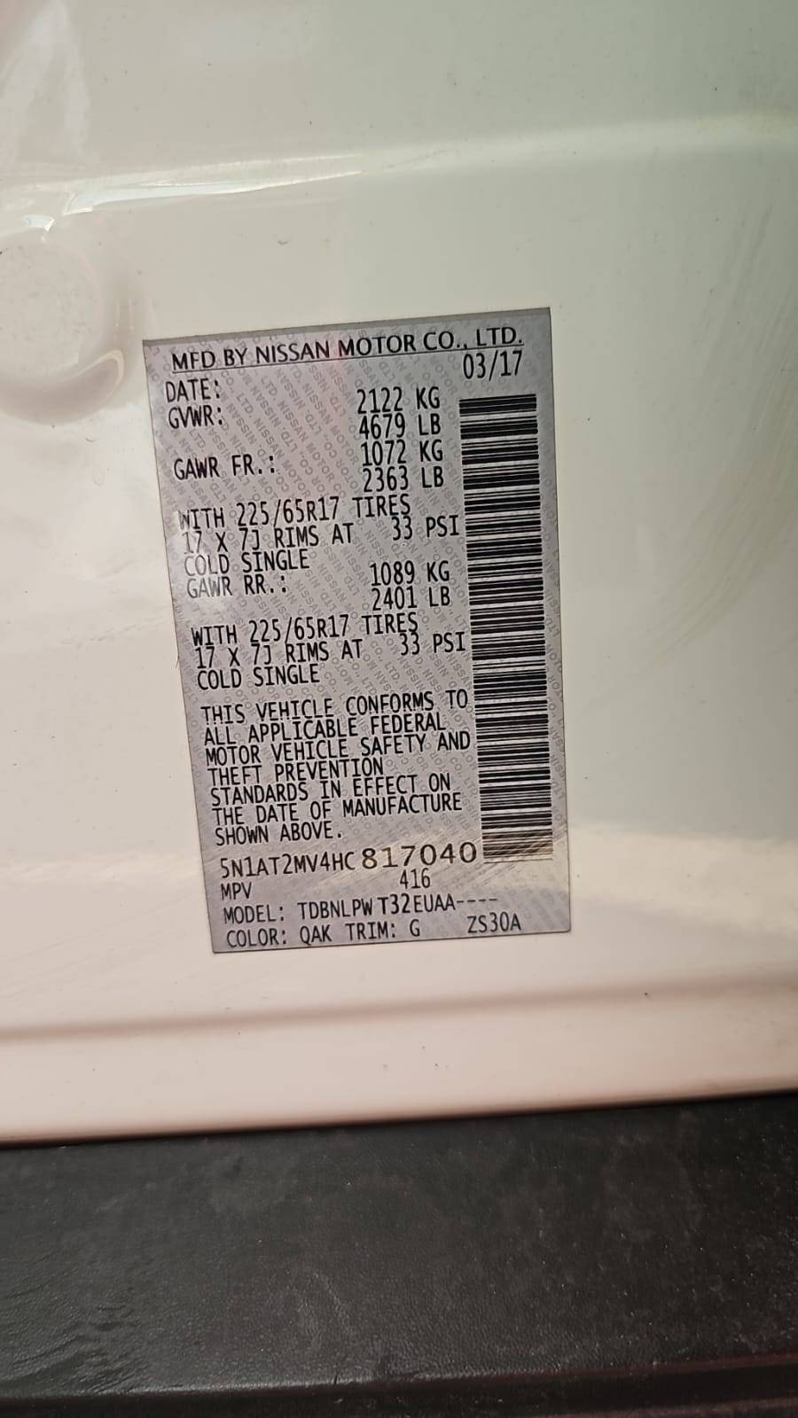 2017 NISSAN ROGUE — 78758 KM — Lot HC817040 — Souq - Marhaba Auctions Used Cars - Image 9