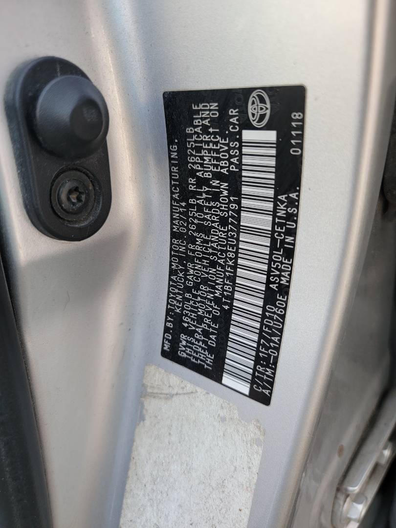 2014 TOYOTA CAMRY — 169371 Miles — Lot 41450462 — Main - Marhaba Auctions Used Cars - Image 8