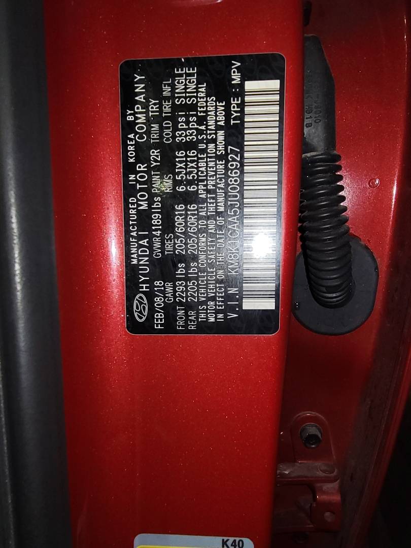 2018 HYUNDAI KONA — 61571 Miles — Lot U086927 - Marhaba Auctions Used Cars - Image 9