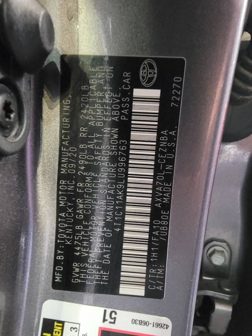 2020 TOYOTA CAMRY — 17247 KM — Lot 996763 — Main - Marhaba Auctions Used Cars - Image 10