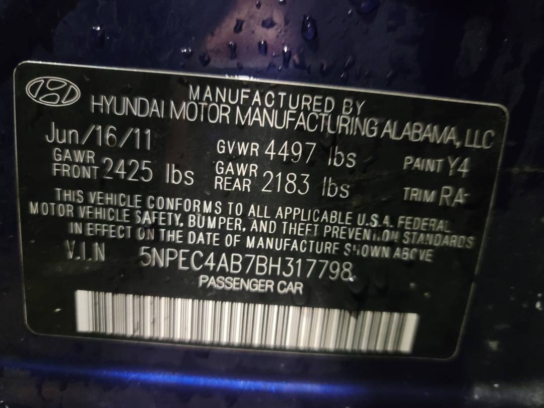 2011 HYUNDAI SONATA — 152636 Miles — Lot H317798 - Marhaba Auctions Used Cars - Image 8