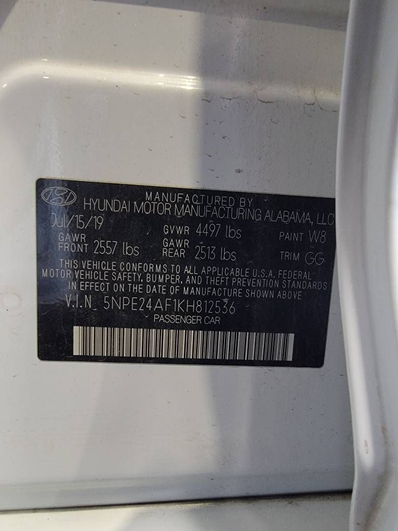 2019 HYUNDAI SONATA — 81271 Miles — Lot 812536 — Main - Marhaba Auctions Used Cars - Image 10