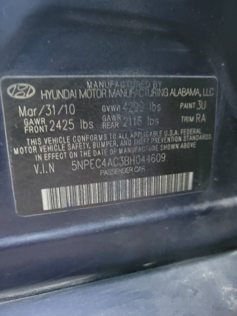 2011 HYUNDAI SONATA — 91817 Miles — Lot 044609 — Main - Marhaba Auctions Used Cars - Image 10