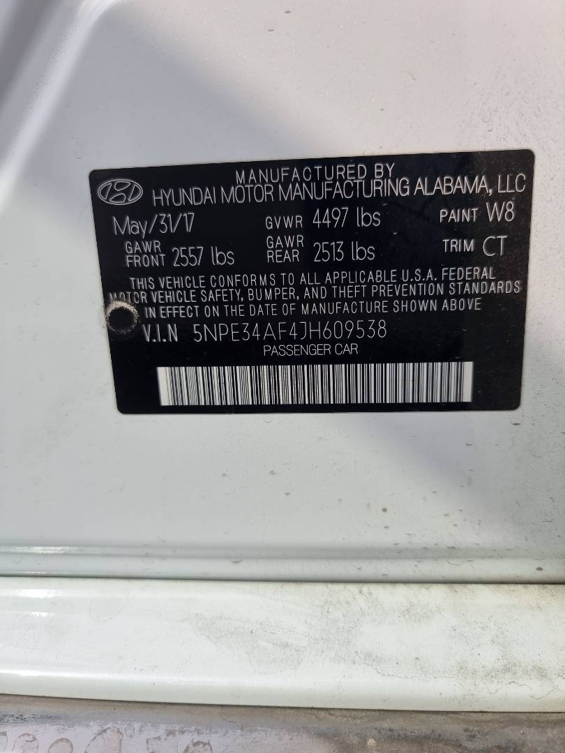 2018 HYUNDAI SONATA — 120703 Miles — Lot 125487 — Main - Marhaba Auctions Used Cars - Image 10