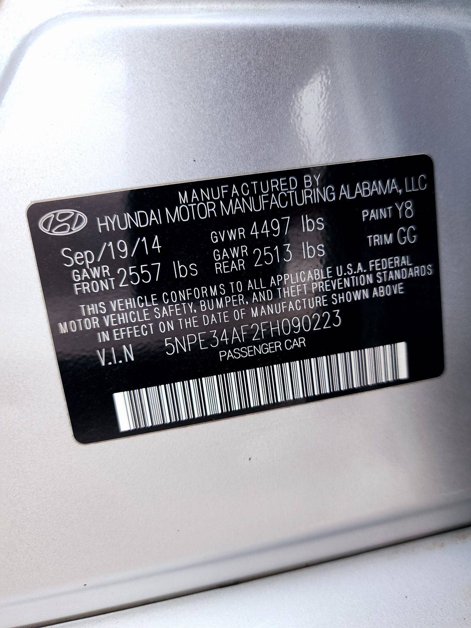 2015 HYUNDAI SONATA — 176842 Miles — Lot FH090 — Souq - Marhaba Auctions Used Cars - Image 10