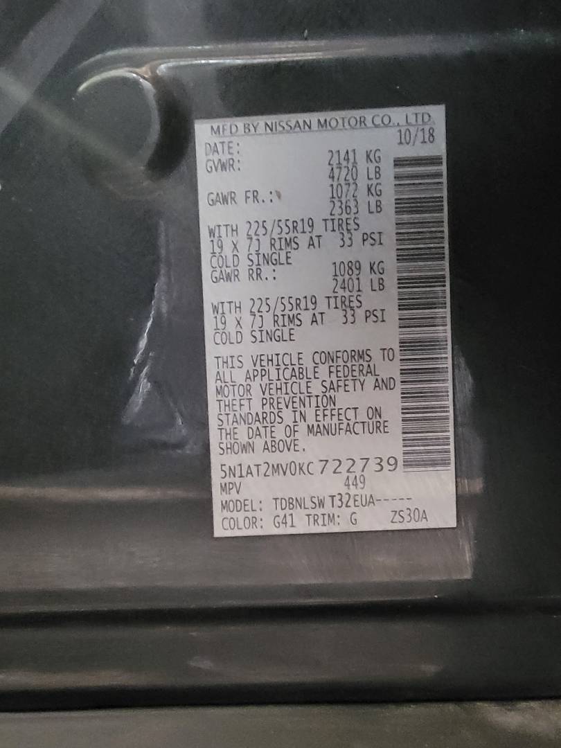 2019 NISSAN ROGUE — 108579 Miles — Lot 41409174 — Souq - Marhaba Auctions Used Cars - Image 10