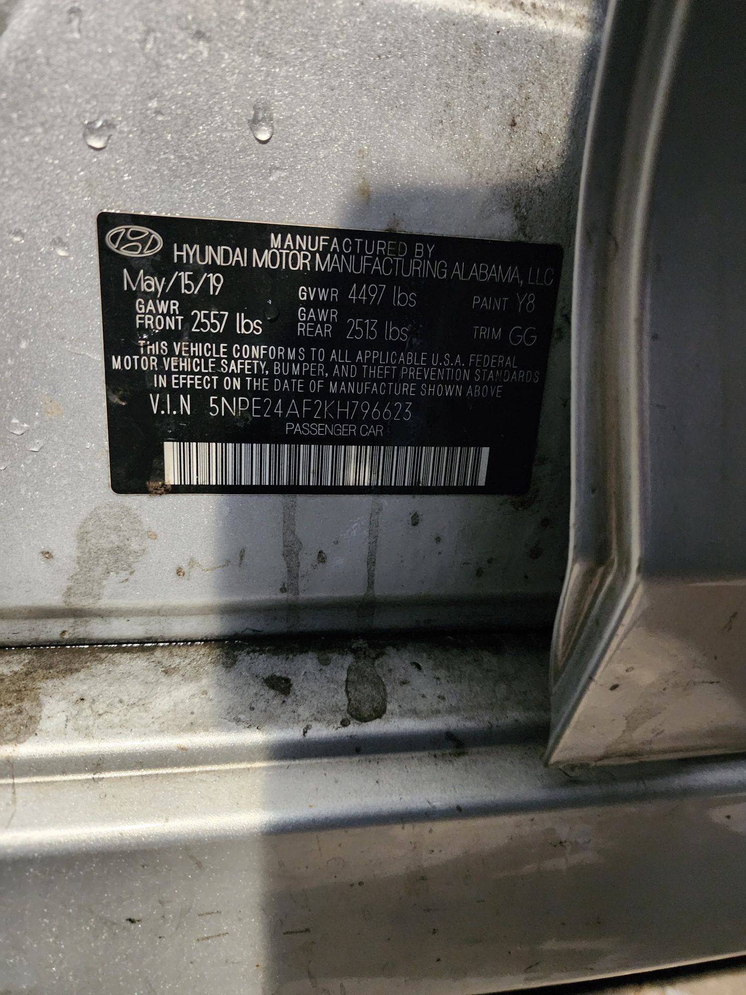 2019 HYUNDAI SONATA — 52658 Miles — Lot KH796623 - Marhaba Auctions Used Cars - Image 10