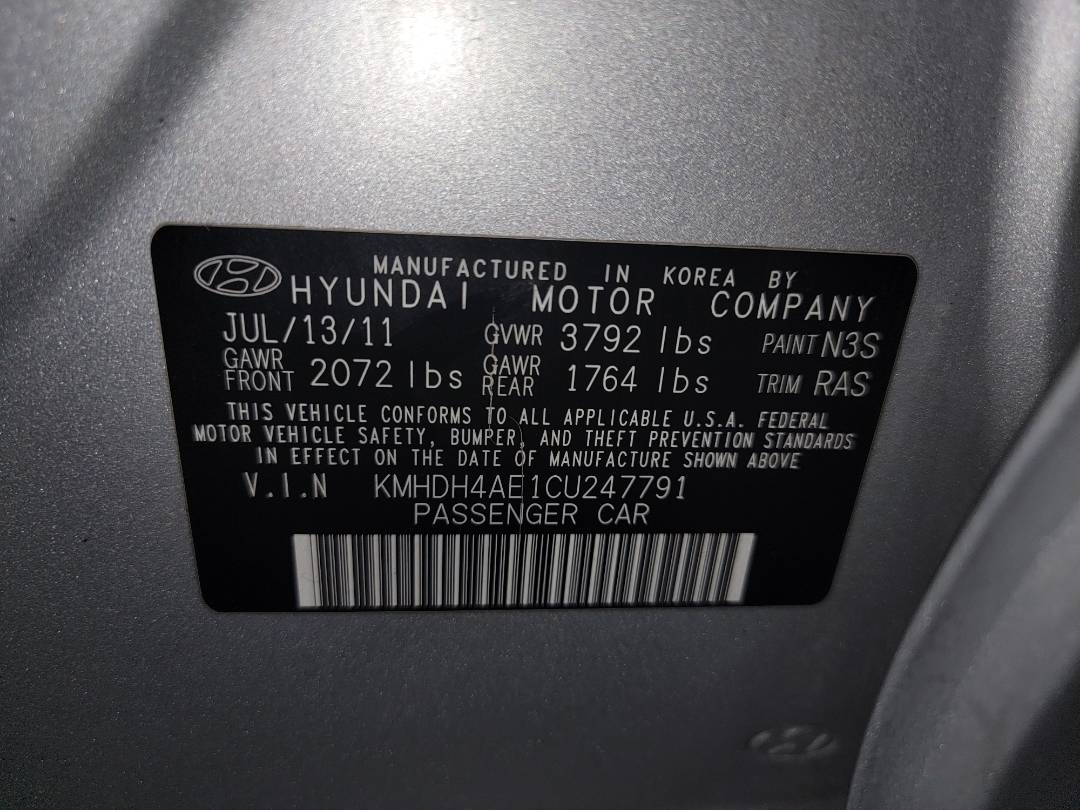 2012 HYUNDAI ELANTRA — 108043 Miles — Lot 73052623 - Marhaba Auctions Used Cars - Image 10