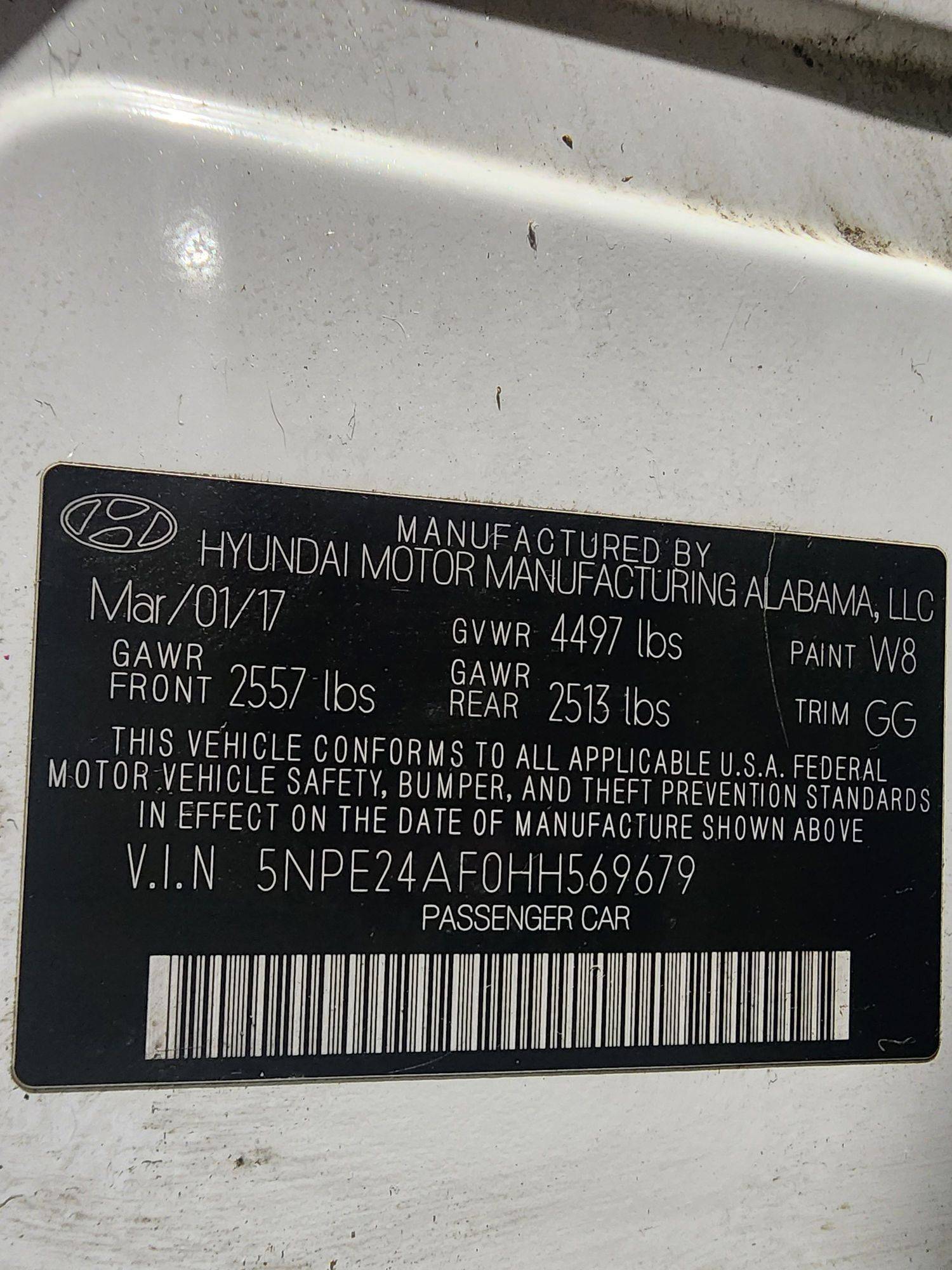 2017 HYUNDAI SONATA — 163414 Miles — Lot 1229573 — Al Quoz - Marhaba Auctions Used Cars - Image 10