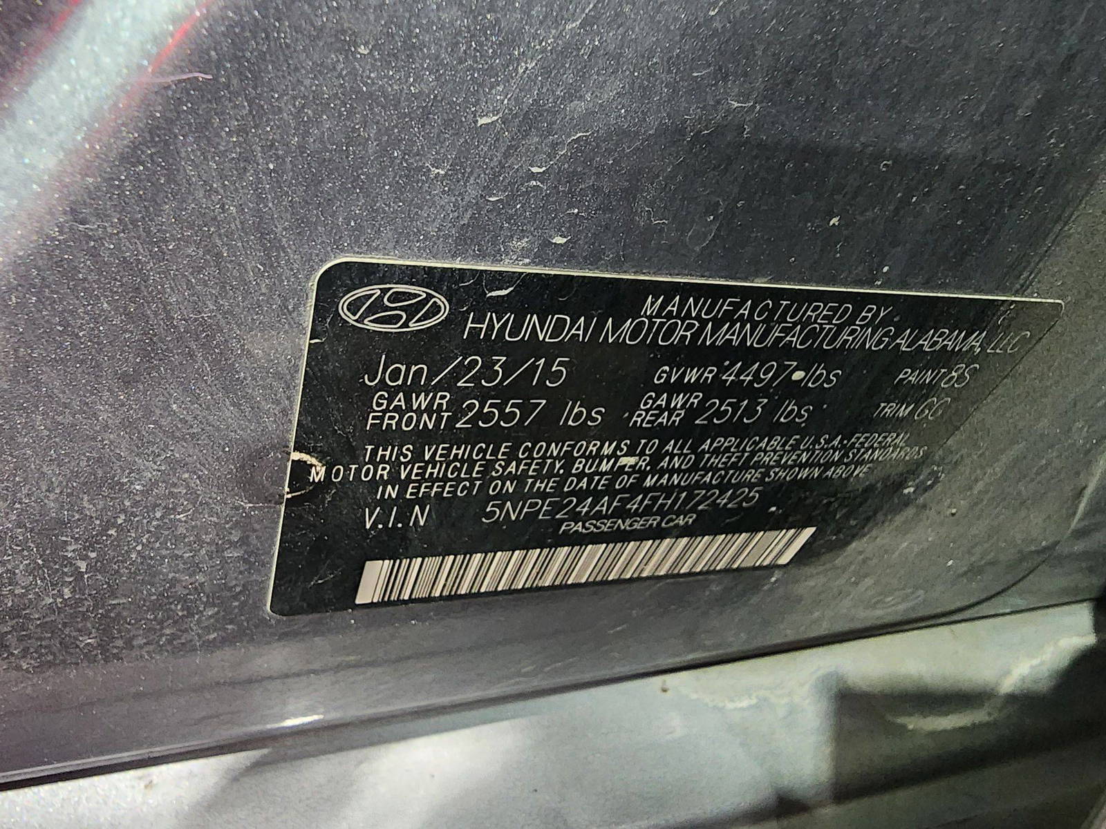 HYUNDAI SONATA 2015 - Marhaba Auction Used Cars - Image 9