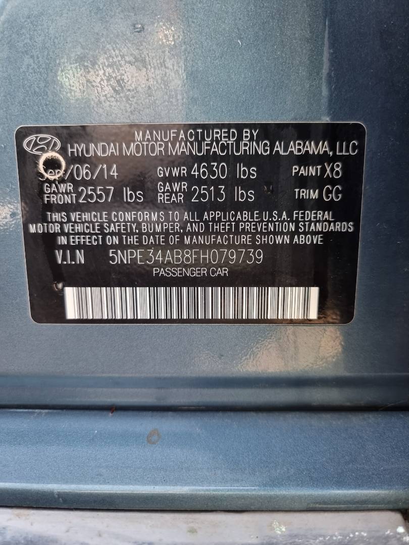 2015 HYUNDAI SONATA — 130090 Miles — Lot 215478 — Ind. 12 - Marhaba Auctions Used Cars - Image 10