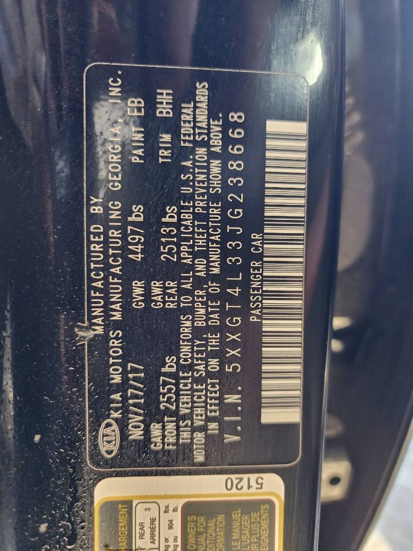2018 KIA OPTIMA — 132888 Miles — Lot 38668 — Souq - Marhaba Auctions Used Cars - Image 4