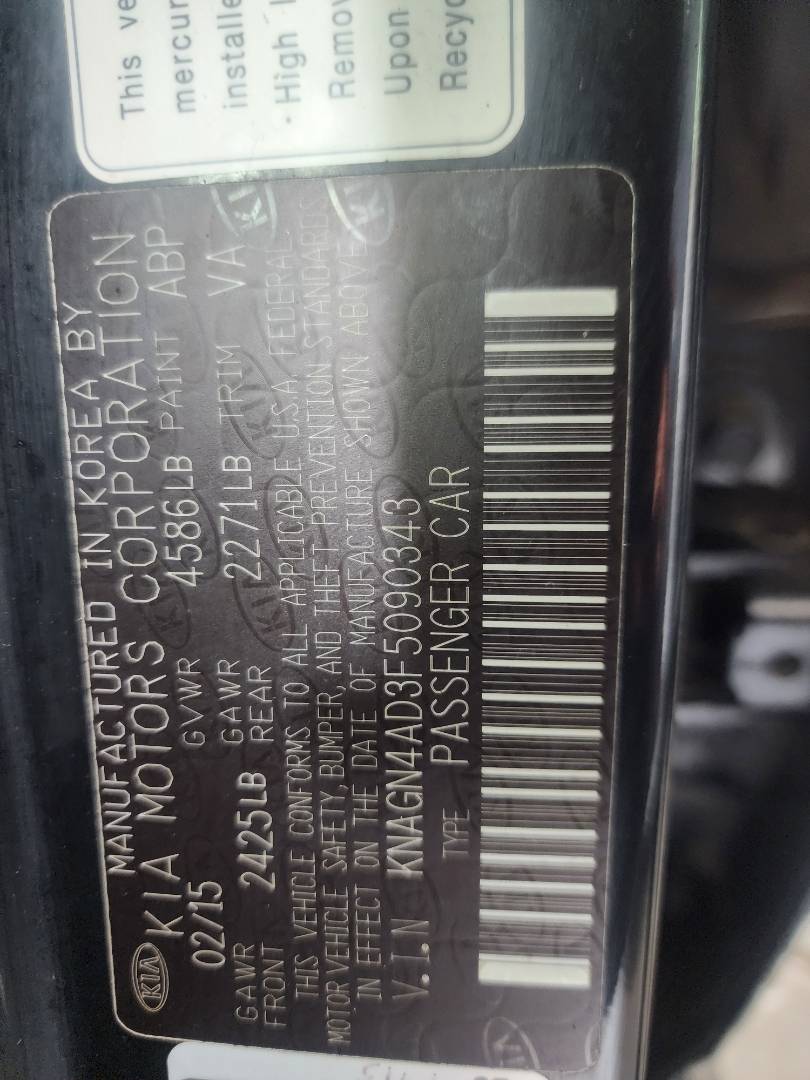 2015 KIA OPTIMA — 160423 Miles — Lot 76739553 - Marhaba Auctions Used Cars - Image 3