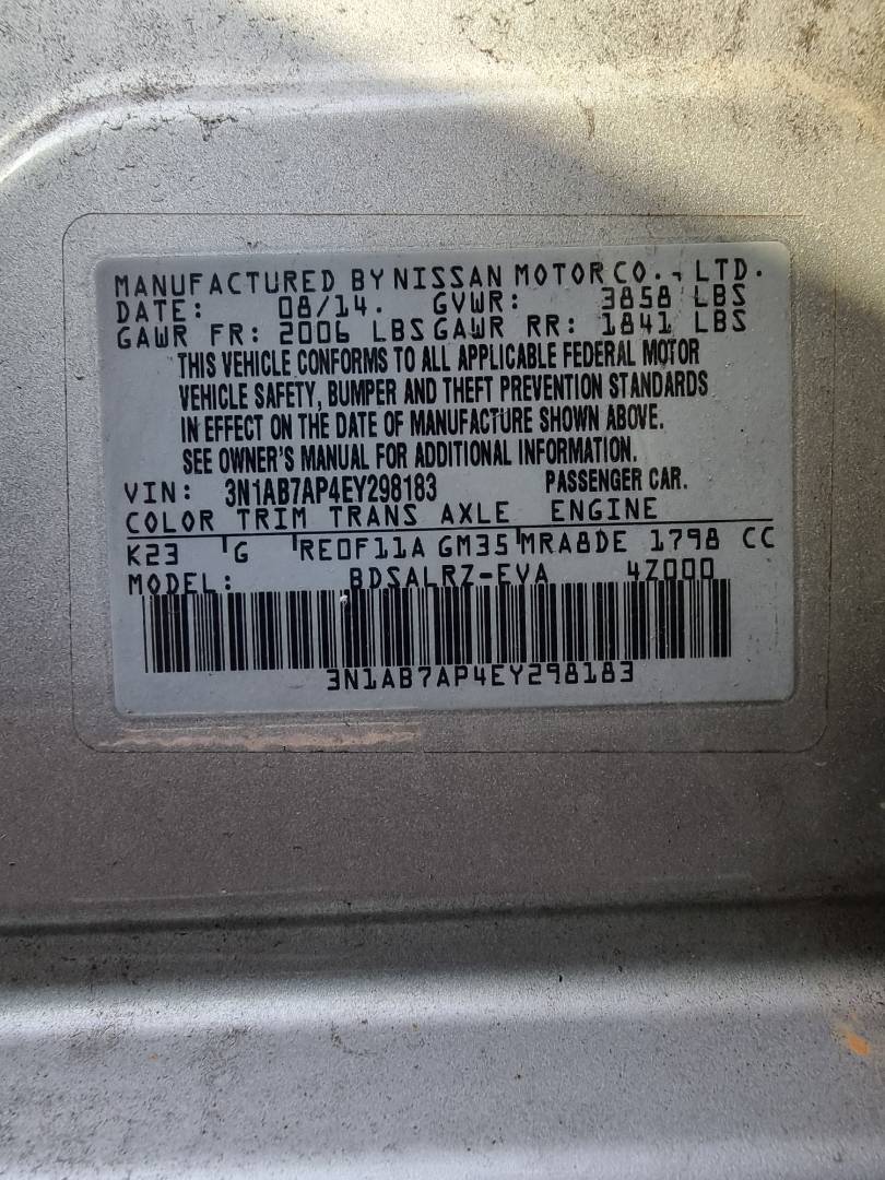 2014 NISSAN SENTRA — 141979 Miles — Lot 5487944 — Ind. 12 - Marhaba Auctions Used Cars - Image 9