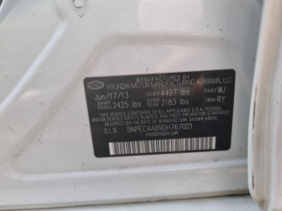 2013 HYUNDAI SONATA — 133379 Miles — Lot 214578 — Ind. 12 - Marhaba Auctions Used Cars - Image 10