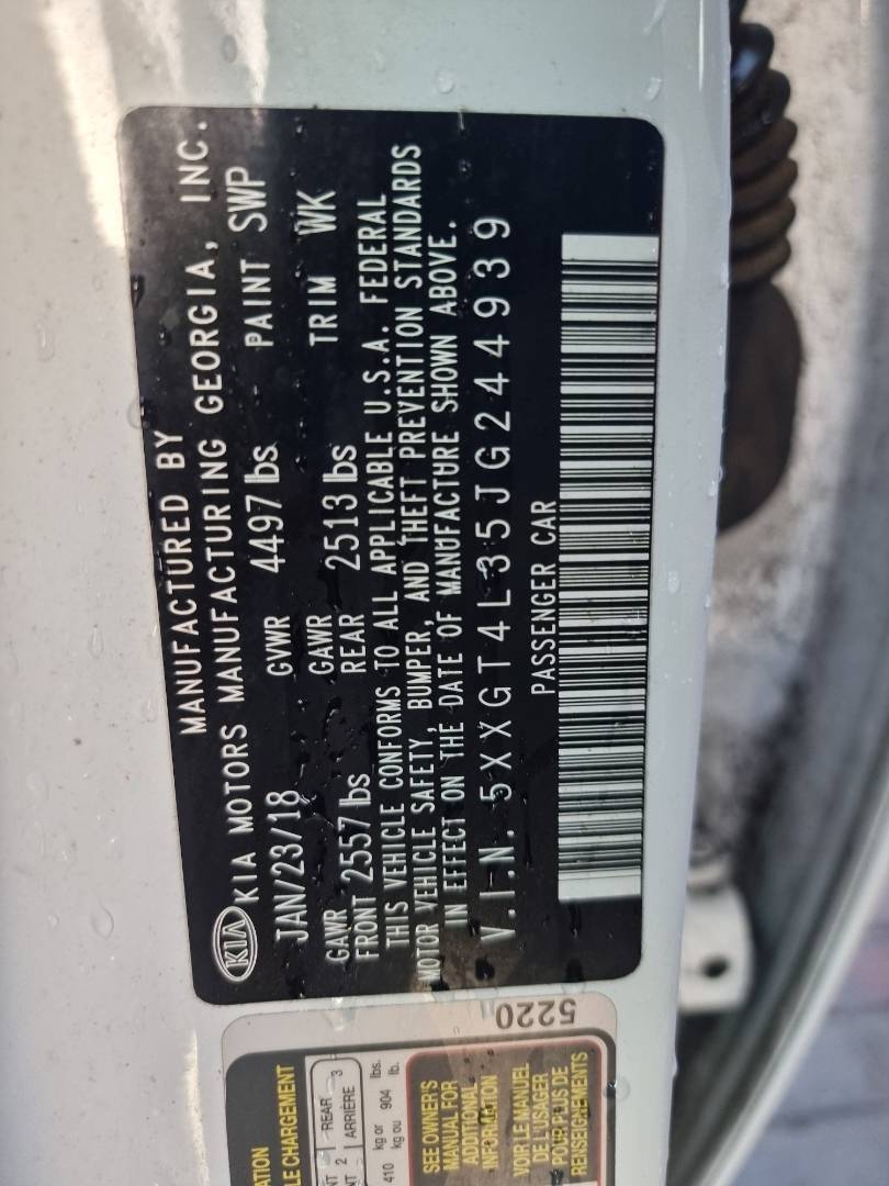 KIA OPTIMA 2018 - Marhaba Auction Used Cars - Image 8