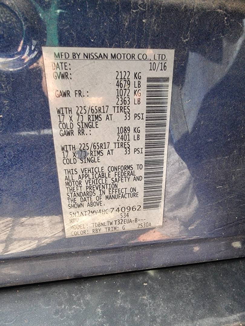 NISSAN ROGUE 2017 - Marhaba Auction Used Cars - Image 9