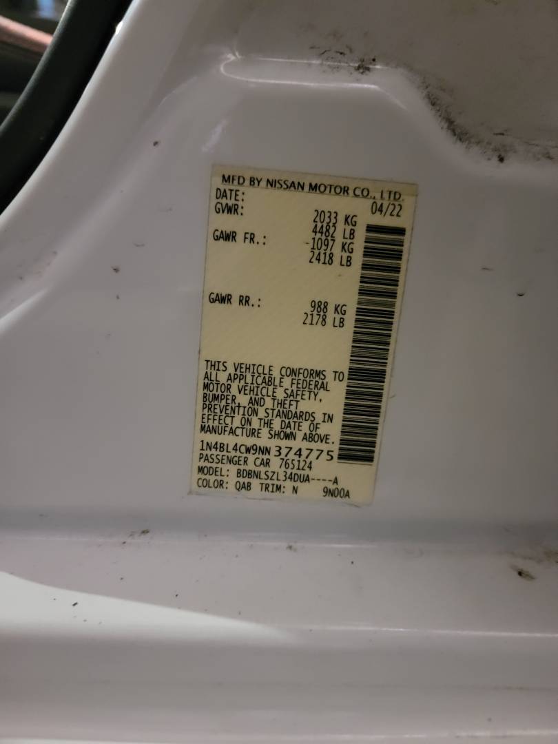 2022 NISSAN ALTIMA — 54659 Miles — Lot 374775 — Main - Marhaba Auctions Used Cars - Image 9