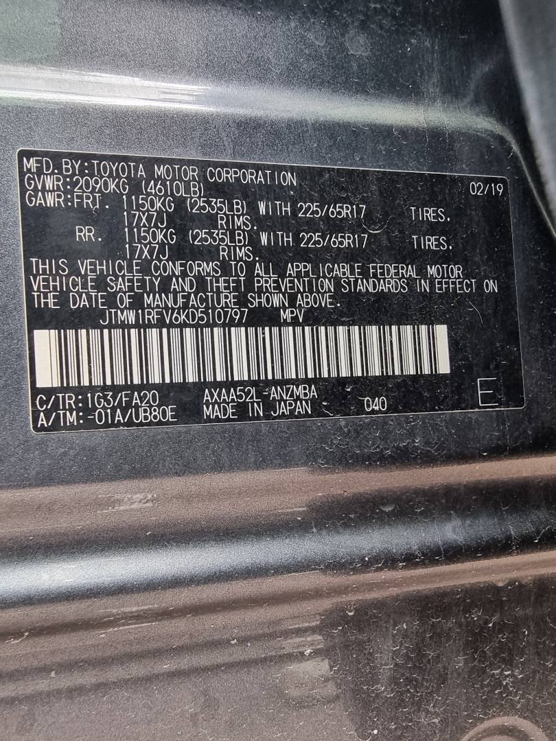 2019 TOYOTA RAV4 — 68096 Miles — Lot 215478 — Ind. 12 - Marhaba Auctions Used Cars - Image 9