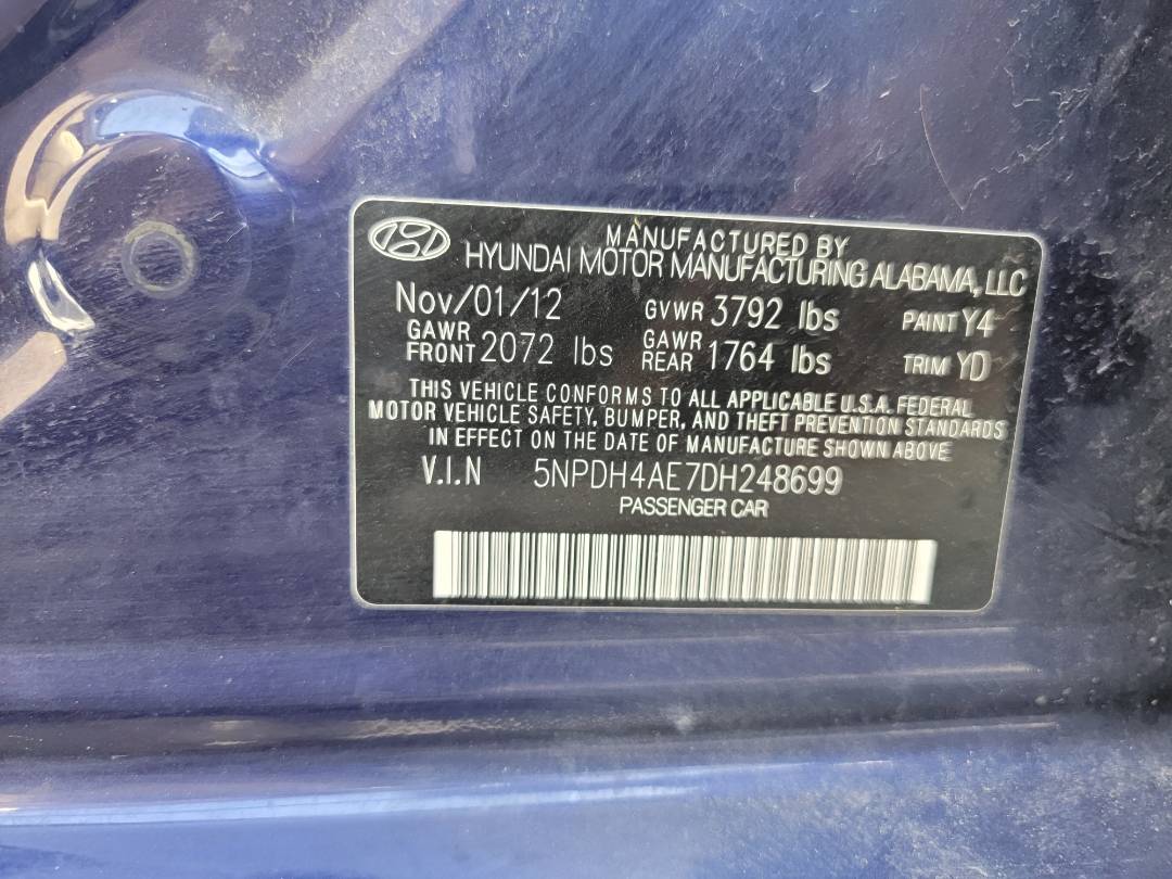 2013 HYUNDAI ELANTRA — 157454 Miles — Lot DH248699 — Main - Marhaba Auctions Used Cars - Image 10