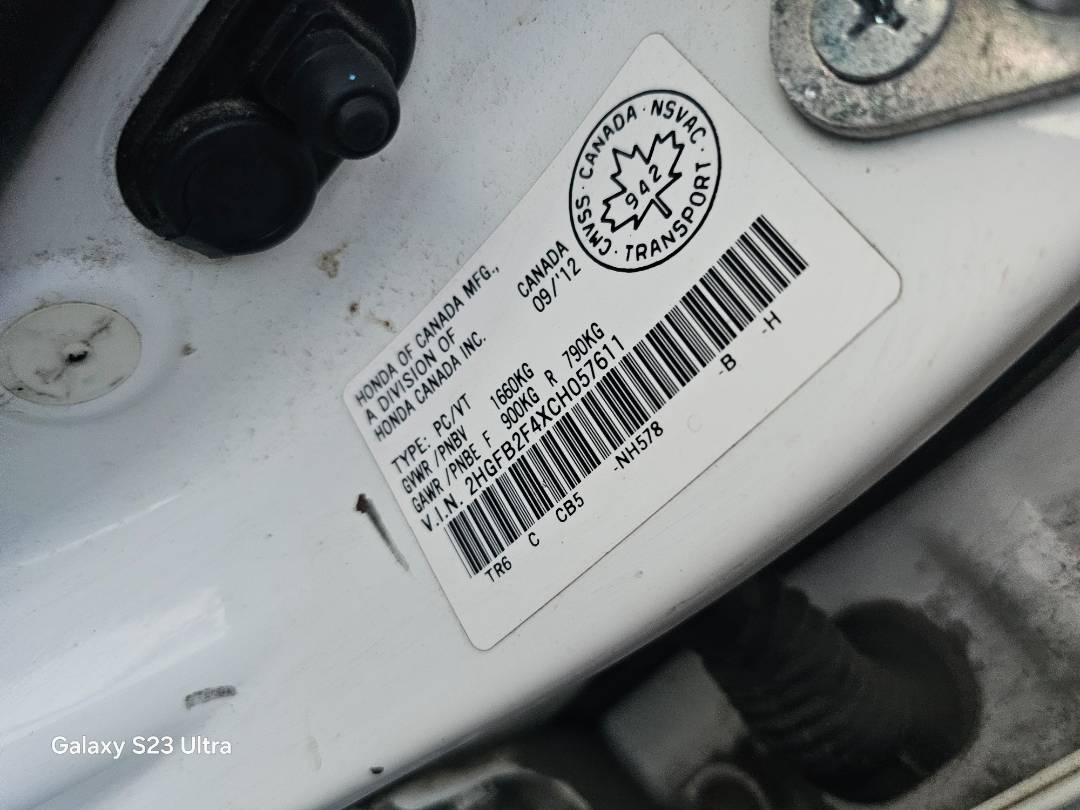 2012 HONDA CIVIC — 239103 KM — Lot H057611 — Main - Marhaba Auctions Used Cars - Image 8