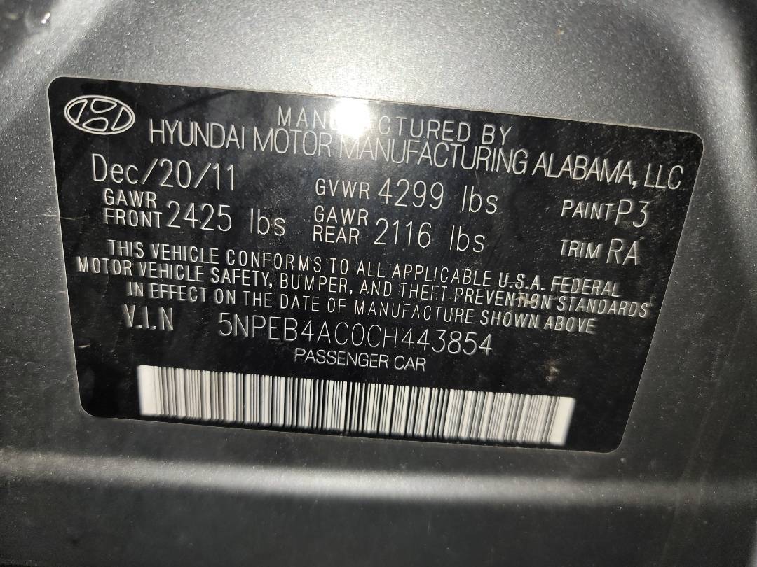 2012 HYUNDAI SONATA — 95295 Miles — Lot H443854 - Marhaba Auctions Used Cars - Image 7