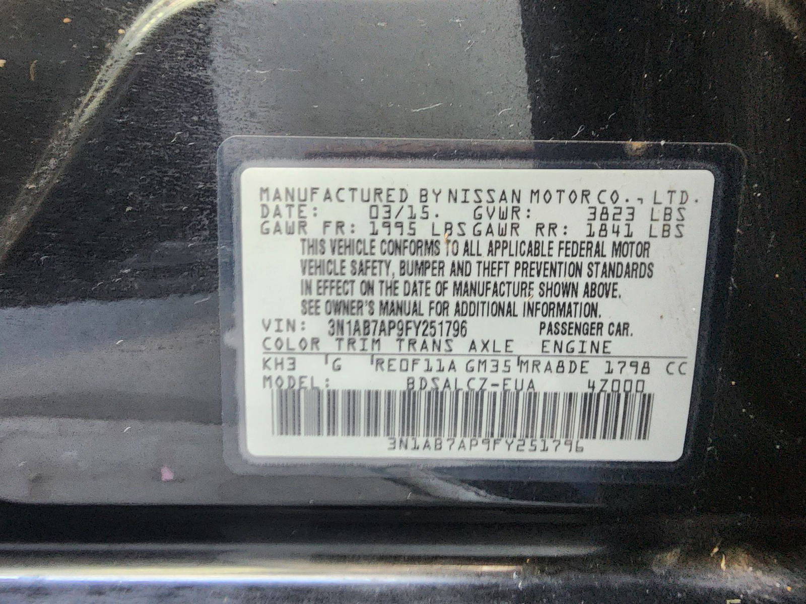 2015 NISSAN SENTRA — 171044 Miles — Lot 64001124 — Al Quoz - Marhaba Auctions Used Cars - Image 11