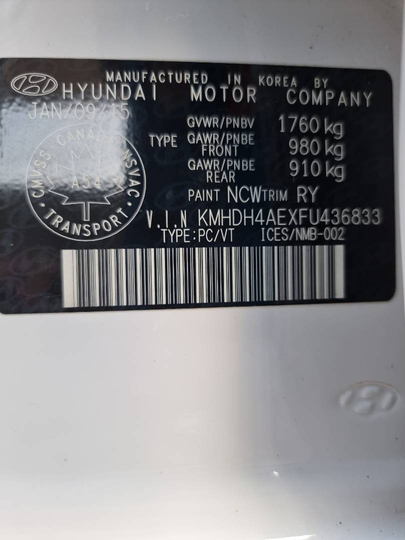 2015 HYUNDAI ELANTRA — 205394 KM — Lot 215487 — Ind. 12 - Marhaba Auctions Used Cars - Image 10