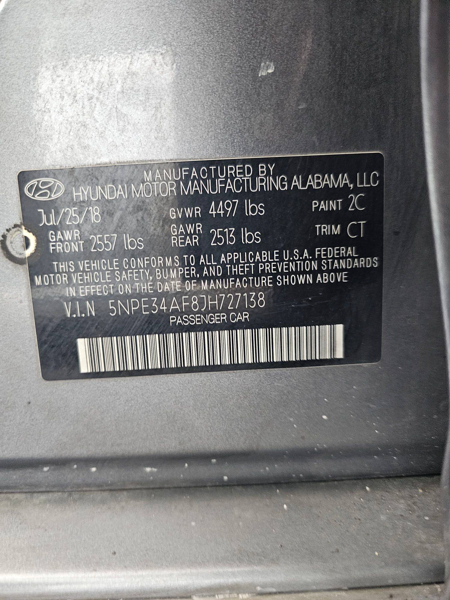 HYUNDAI SONATA 2018 - Marhaba Auction Used Cars - Image 10