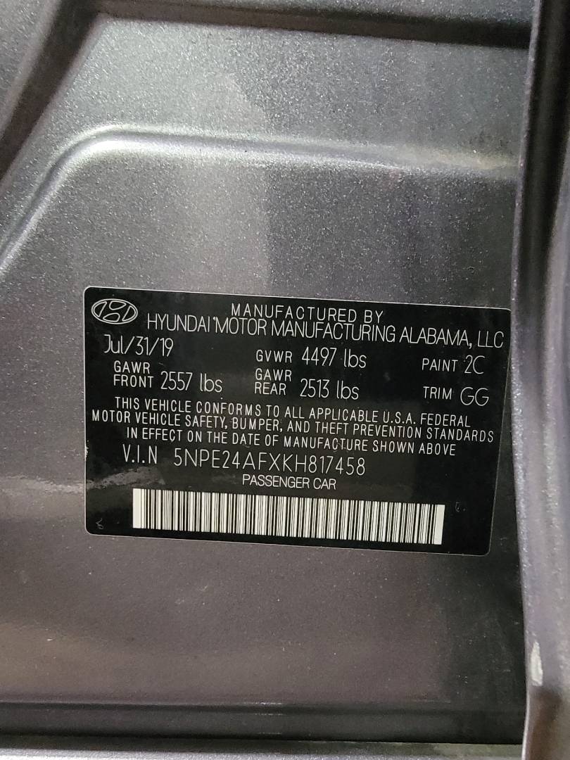 2019 HYUNDAI SONATA — 64117 Miles — Lot 38564884 — Souq - Marhaba Auctions Used Cars - Image 10