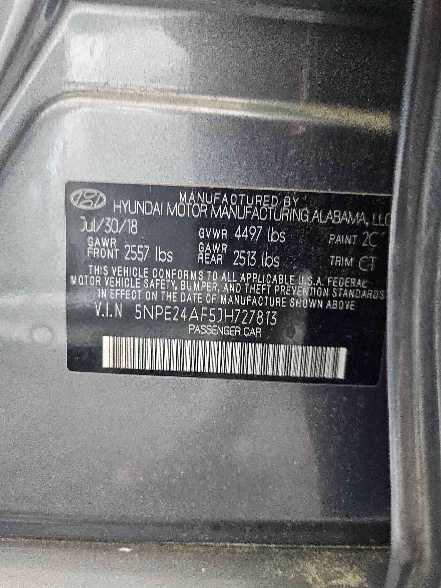 2018 HYUNDAI SONATA — 147978 Miles — Lot 2342175 — Souq - Marhaba Auctions Used Cars - Image 9