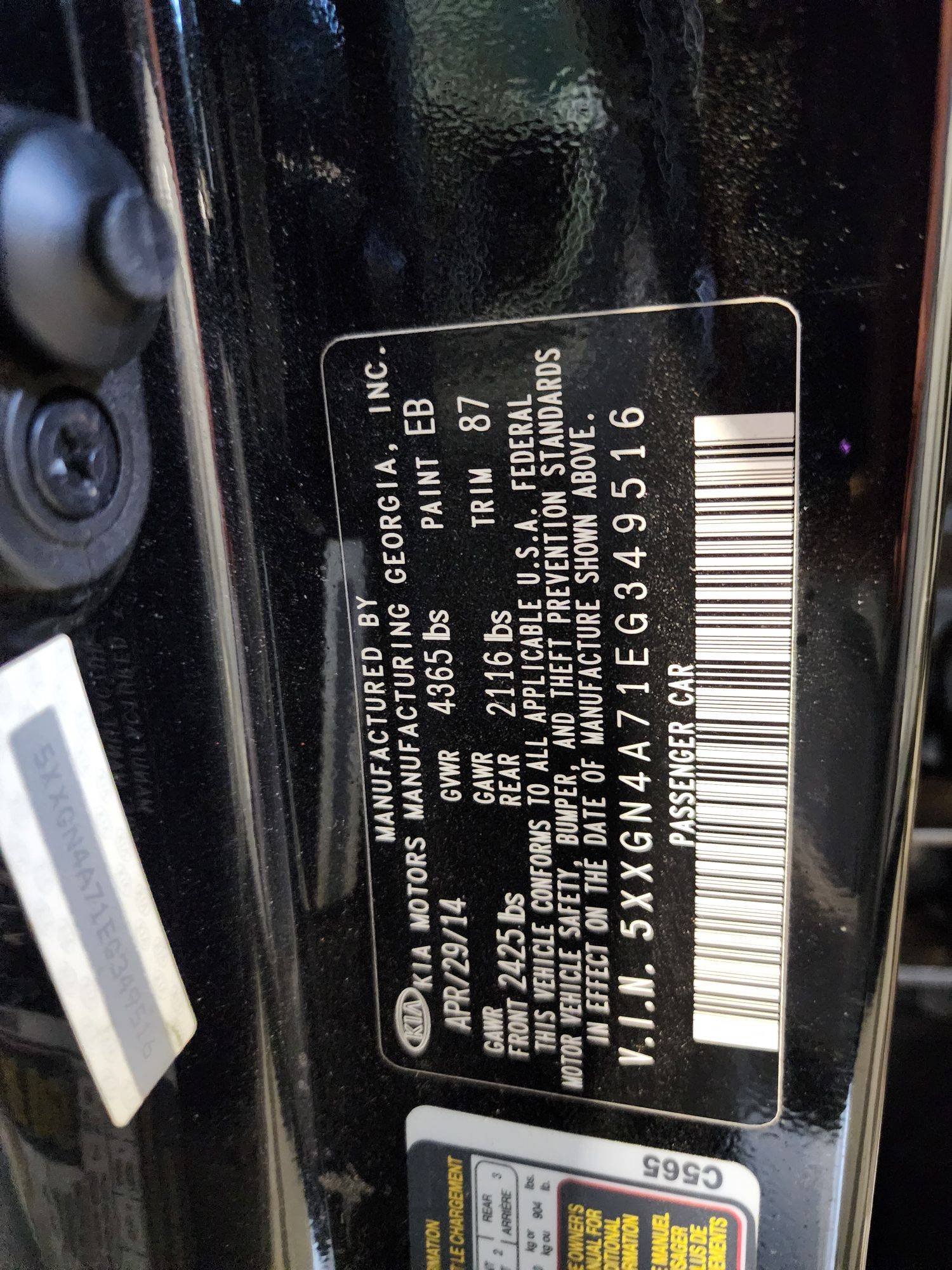 2014 KIA OPTIMA — 235008 Miles — Lot 69649504 — Al Quoz - Marhaba Auctions Used Cars - Image 11