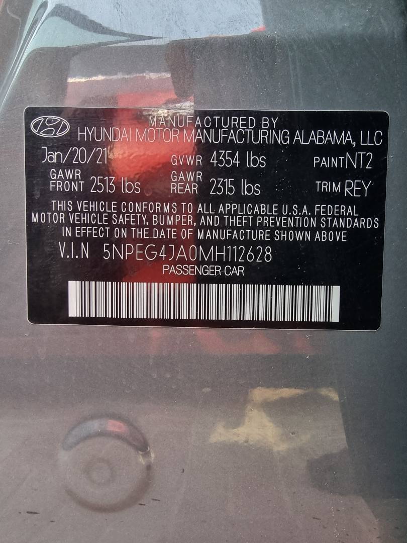 2021 HYUNDAI SONATA — 50545 Miles — Lot H112628 — Ind. 12 - Marhaba Auctions Used Cars - Image 8