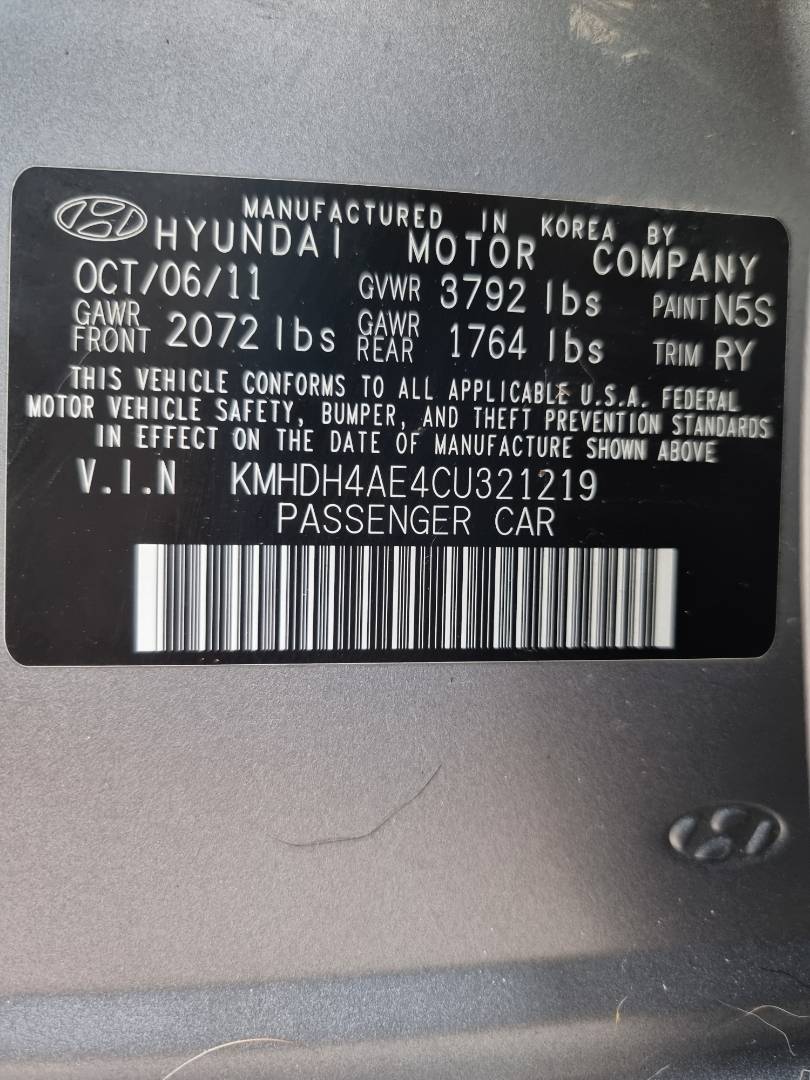 2012 HYUNDAI ELANTRA — 170539 Miles — Lot 214578 — Ind. 12 - Marhaba Auctions Used Cars - Image 10